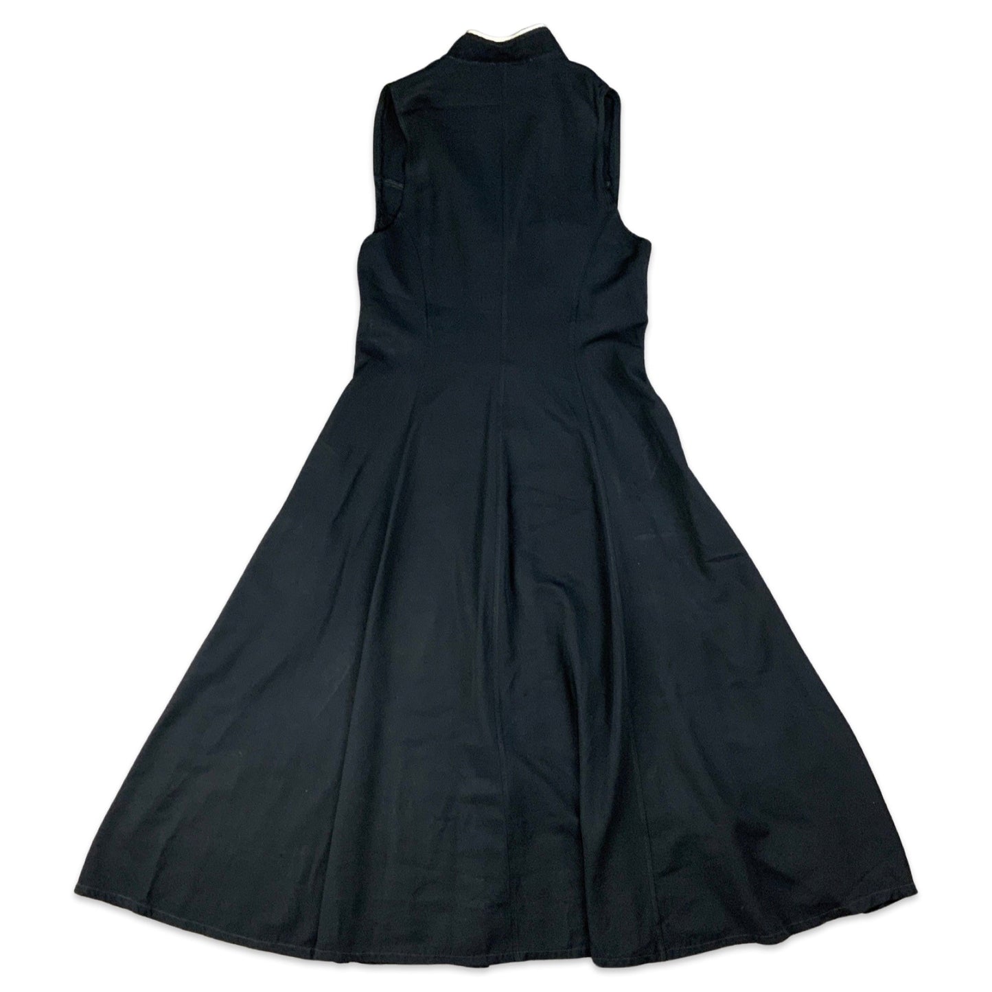 Vintage 90s Black Button Up Maxi Dress 8 10