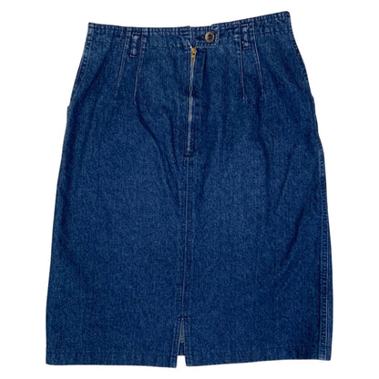 Vintage 80s 90s Blue Denim Skirt 10
