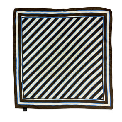00s Vintage  Brown White Blue Stripe McDonalds Scarf