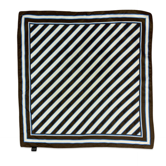 00s Vintage  Brown White Blue Stripe McDonalds Scarf
