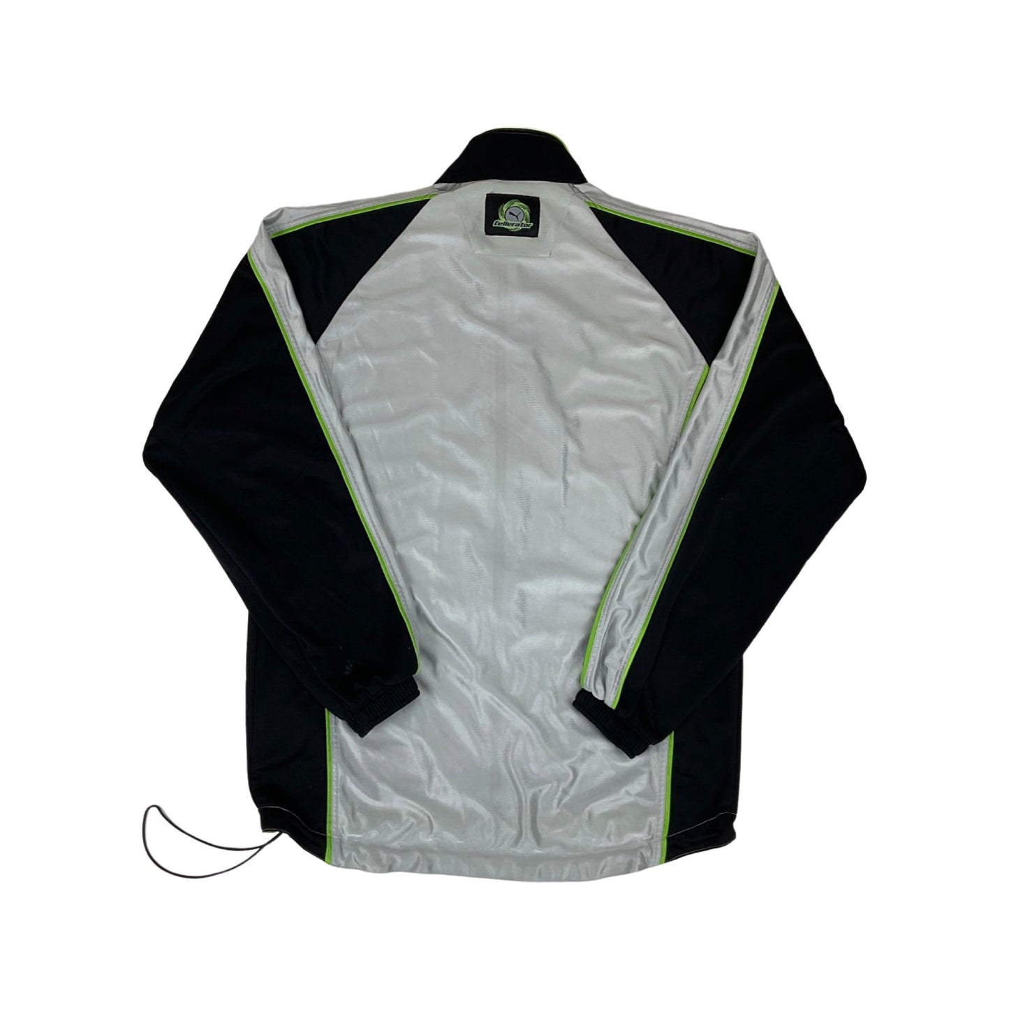 Vintage 90s Puma Silver Black Sports Track Jacket L XL