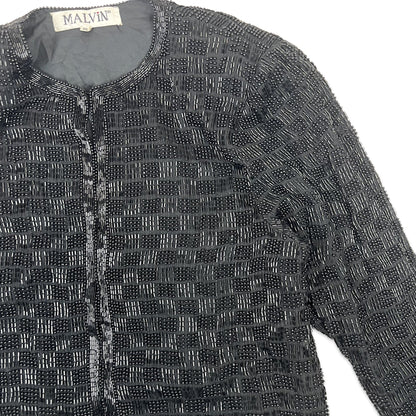 Vintage 80s Sequin Jacket Black 14