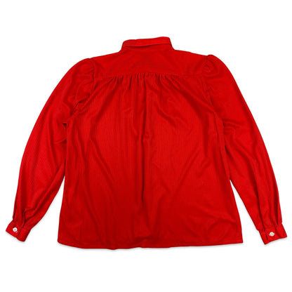 Vintage Long Sleeve Blouse Red 12 14