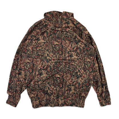 Vintage Paisley Patterned Blouse Brown 14 16 18