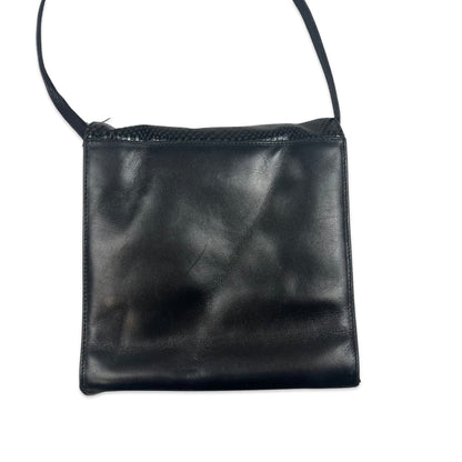 Vintage 90s Black Snake Print Crossbody Handbag