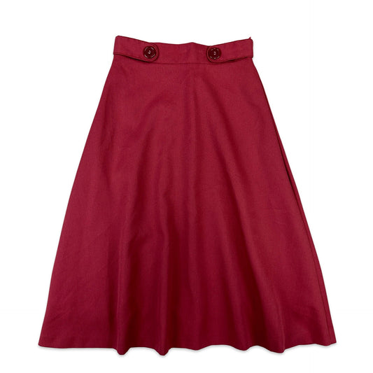 70s Vintage Pink A-Line Midi Skirt 6