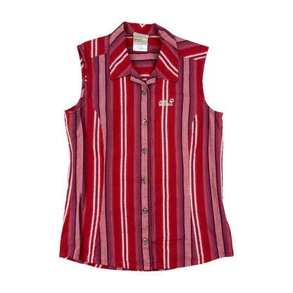 Vintage Jack Wolfskin Red Striped Sleeveless Shirt 8