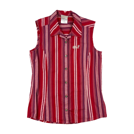 Vintage Jack Wolfskin Red Striped Sleeveless Shirt 8