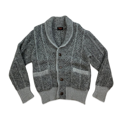 Vintage Grey Wool Cardigan S M