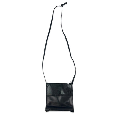 Vintage 90s Black Snake Print Crossbody Handbag