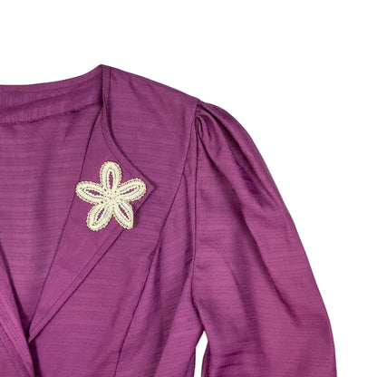 80s Vintage Purple Peplum Blouse 10