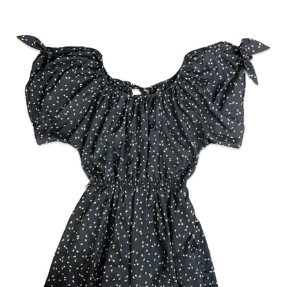 Vintage Black & White Maxi Dress 6 8