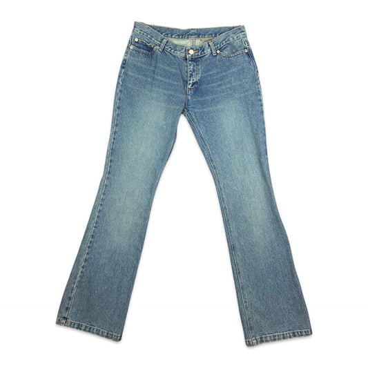 90s Y2K Blue Denim Bootcut Low Rise Jeans 12 14