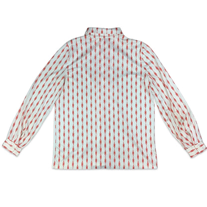 Vintage 90s White & Red Novelty Chain Print Blouse 10 12