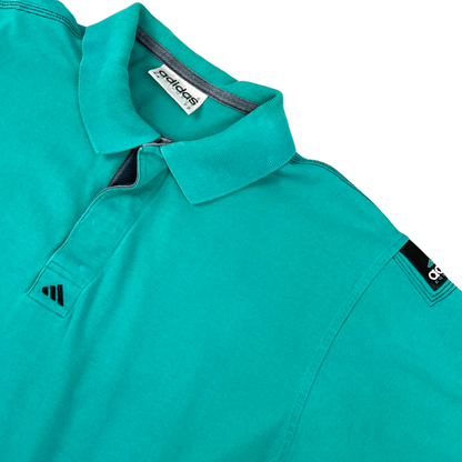 Vintage 90s Adidas Equipment Turquoise Polo Shirt L