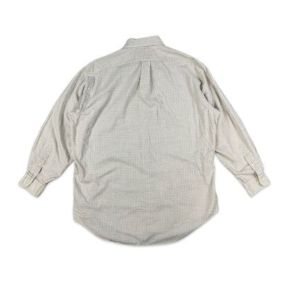 90s 00s Vintage Ralph Lauren Check Shirt Cream Brown XL 2XL