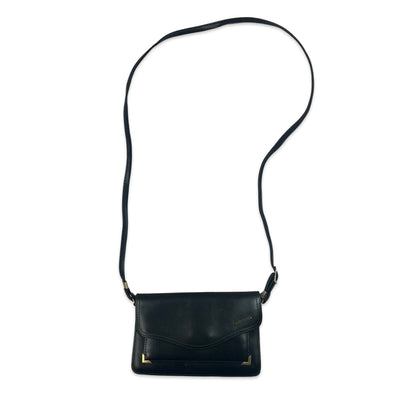 Vintage 80s Black Gold Crossbody Handbag