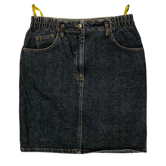 Vintage 90s Black Denim Mini Skirt 12