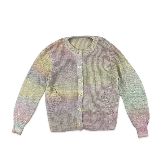 Vintage Mohair Cardigan Space Dye Pastel 12 14