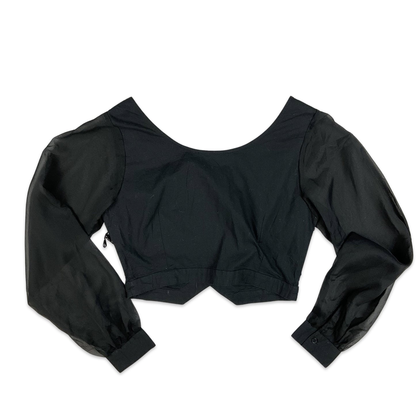 Vintage 90s Beaded Blouse Black 8