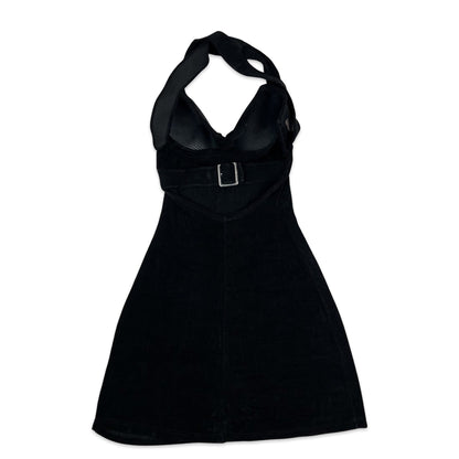 Vintage 90s A Line Dress Buckle Detail Black 6 8 10