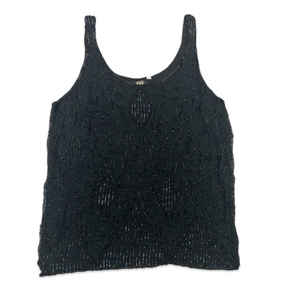 Vintage Sequin Vest Black 14 16
