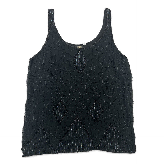 Vintage Sequin Vest Black 14 16