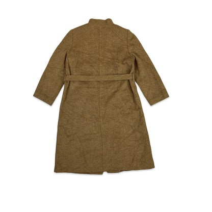 Vintage Alpaca Wool Midi Coat Brown 8 10