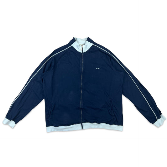 Vintage 00s Nike Blue Track Sweat Sports Jacket Navy Size L XL