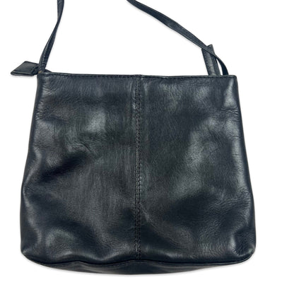 90s Y2K Black Small Leather Crossbody Handbag