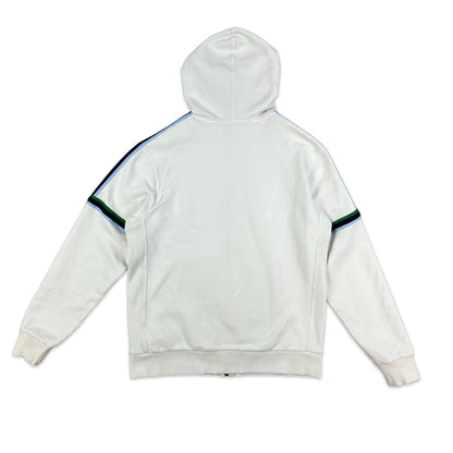 00s Vintage White Nike Zip Hoodie Green Blue Stripe M L