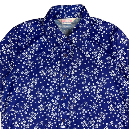 Vintage Blue & White Floral Blouse 8 10