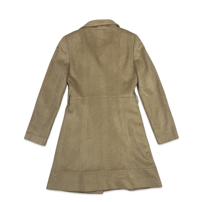 Vintage Wool Midi Coat Light Brown 6 8