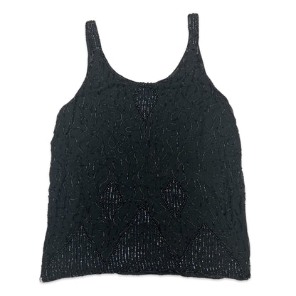 Vintage Sequin Vest Black 14 16