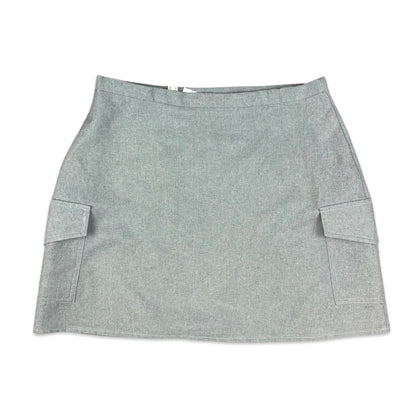 Vintage 90s Grey Wrap Cargo Mini Skirt 12