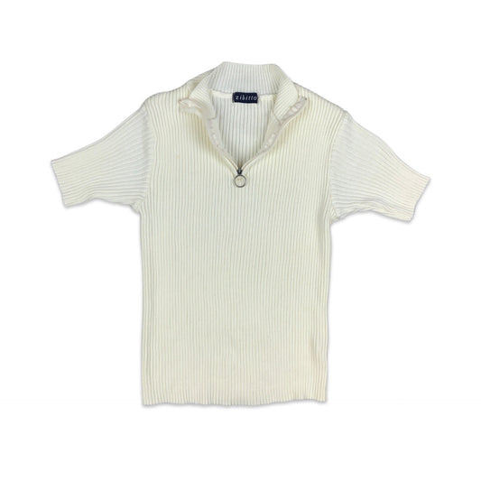 Vintage 90s White Short Sleeved Jumper 8 10 12