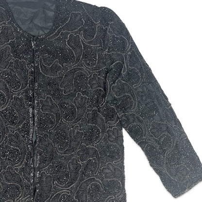 Vintage 80s Sequin Jacket Black 14 16