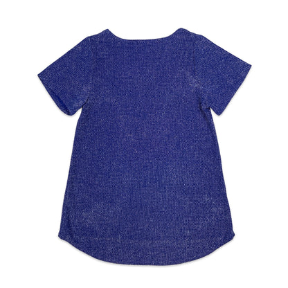 Blue Lurex T-shirt Blouse 8 10 12