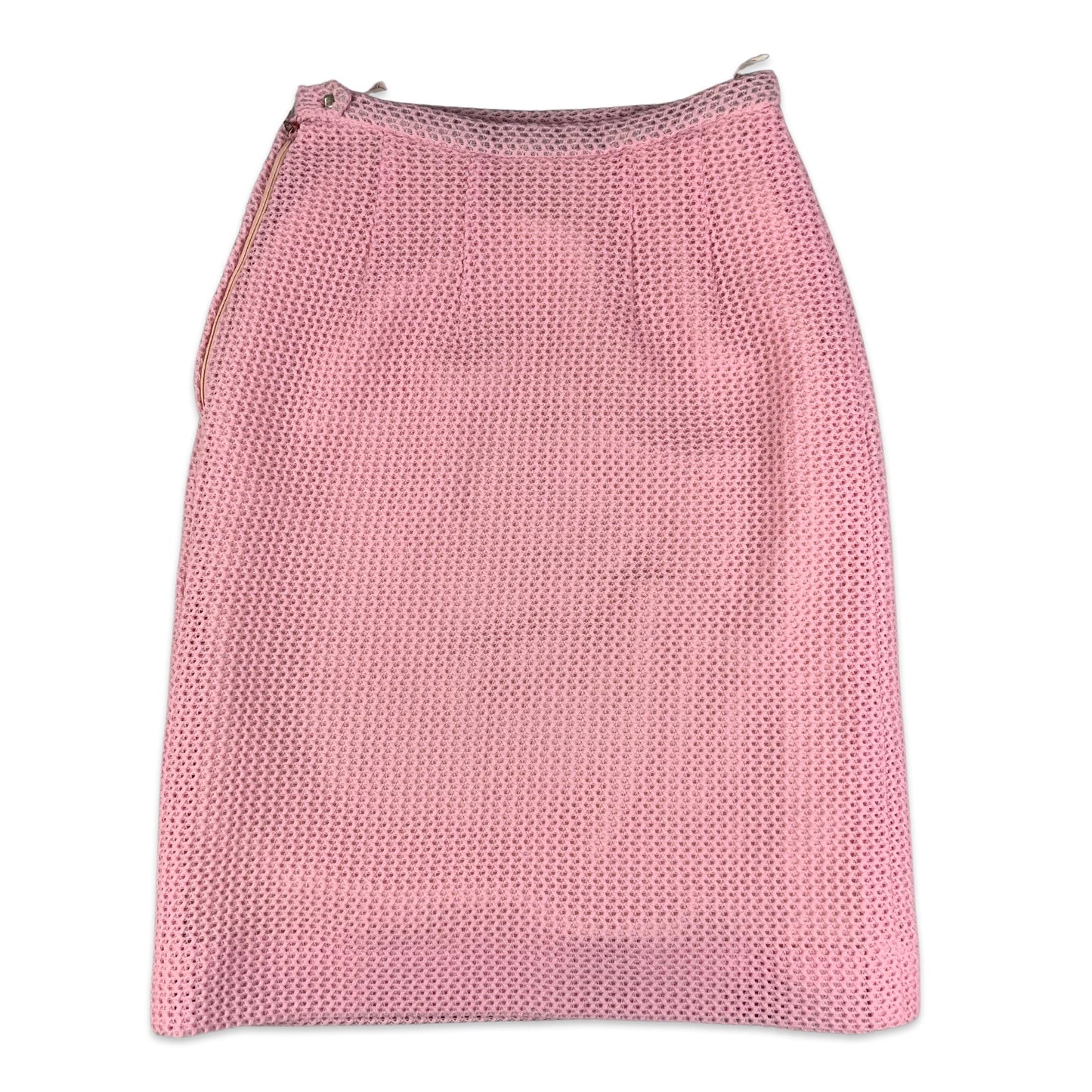 Vintage Pink Woven Midi Pencil Skirt 4