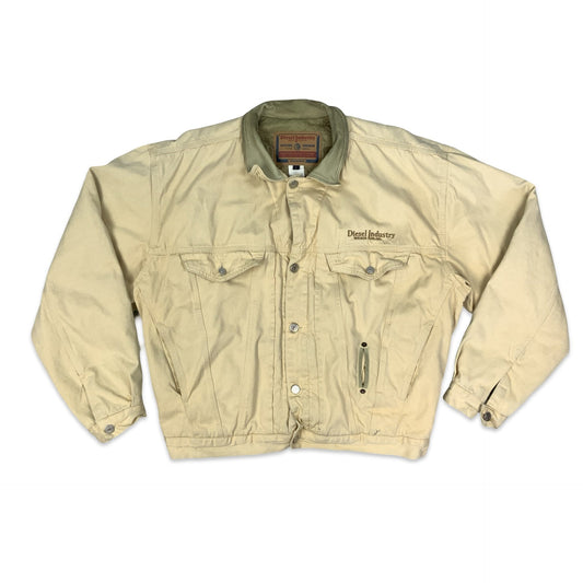Vintage 90s Diesel Cream Quilted Denver Jacket XL XXL