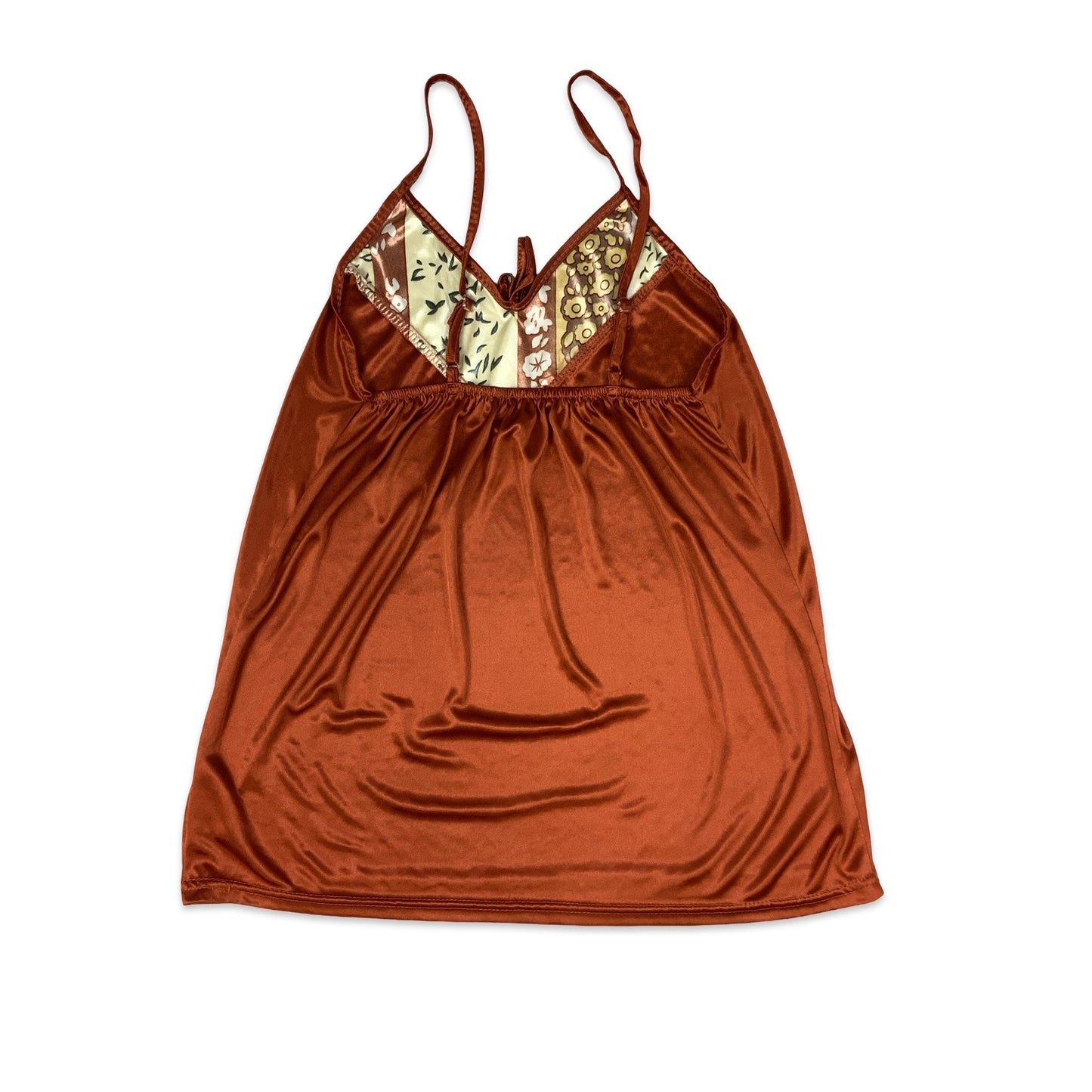Y2K Copper Shiny Spaghetti Strap Slip Top 4 6 8