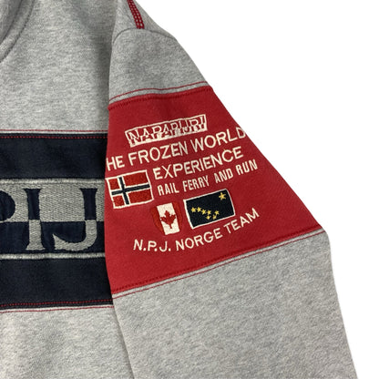 Napapijri Grey Spell Out Zip-up Track Jacket S M