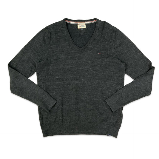 Tommy Hilfiger V-Neck Grey Knitted Jumper M L