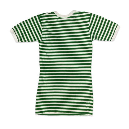 Vintage 90s Marimekko Green & White Striped Top XS