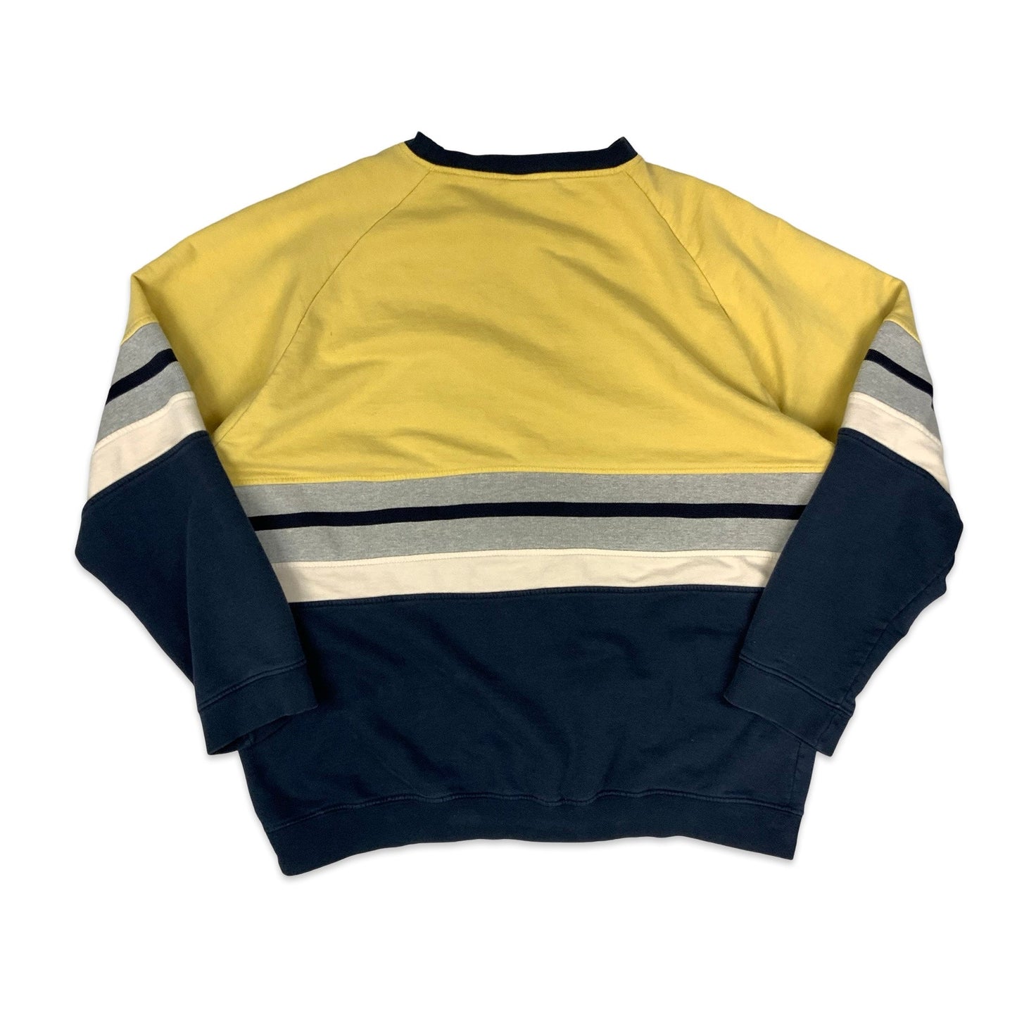 Vintage 90s Yellow & Navy Colour Block Sweatshirt XXL