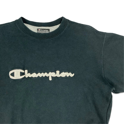 Champion Black Spell Out Sweatshirt L