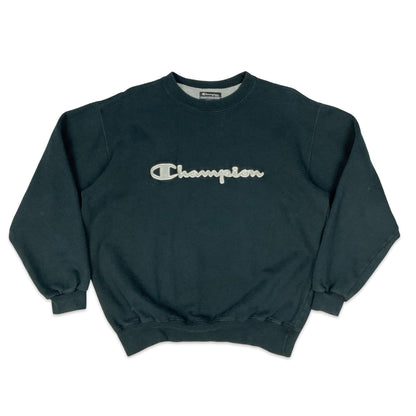 Champion Black Spell Out Sweatshirt L
