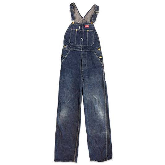 Vintage 90s Dickies Blue Denim Dungarees 30W 34L