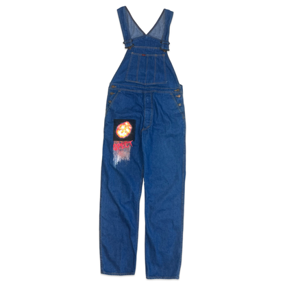 Vintage 80s 90s Edwin Customised Hand Painted Dungarees 30W 32L
