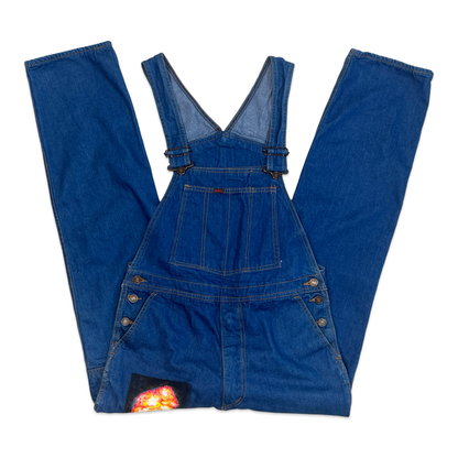 Vintage 80s 90s Edwin Customised Hand Painted Dungarees 30W 32L